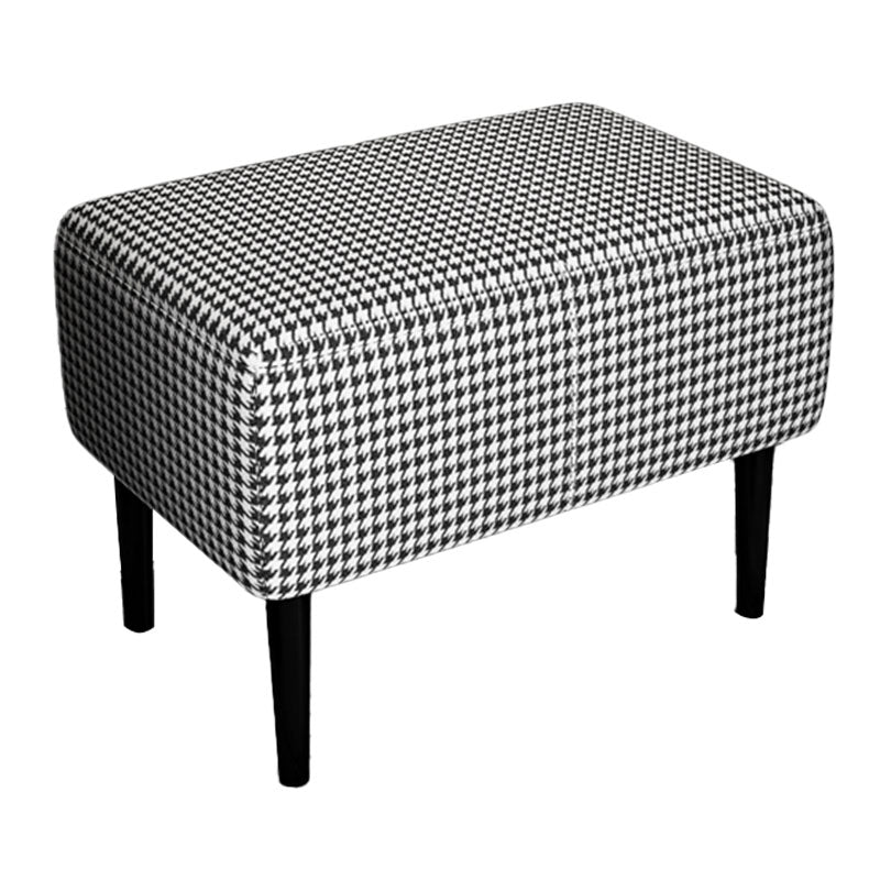 Modern Upholstered Ottomans Rectangle Shape Leather Ottomans with Legs