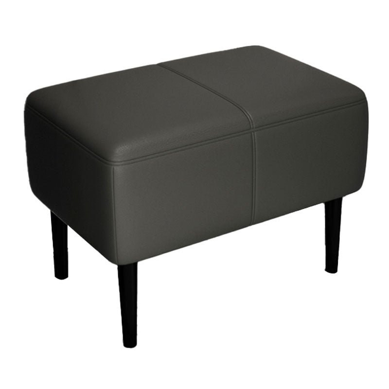 Modern Upholstered Ottomans Rectangle Shape Leather Ottomans with Legs