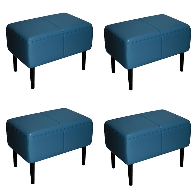 Modern Upholstered Ottomans Rectangle Shape Leather Ottomans with Legs