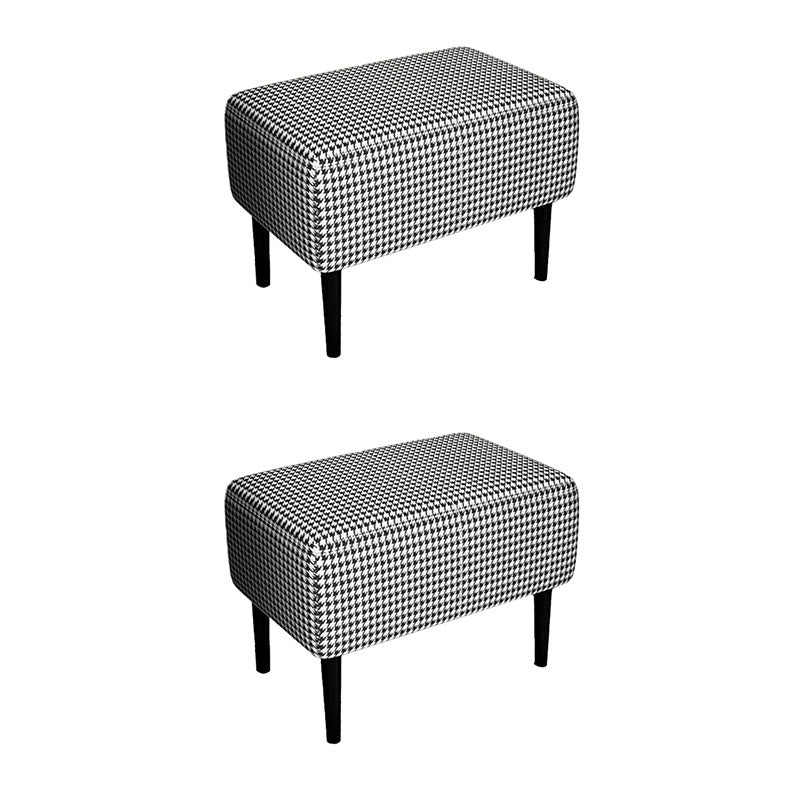 Modern Upholstered Ottomans Rectangle Shape Leather Ottomans with Legs