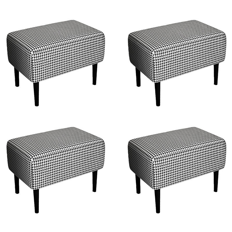 Modern Upholstered Ottomans Rectangle Shape Leather Ottomans with Legs