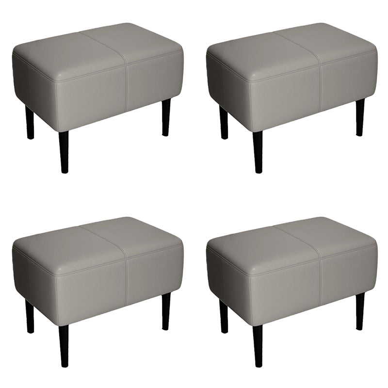 Modern Upholstered Ottomans Rectangle Shape Leather Ottomans with Legs