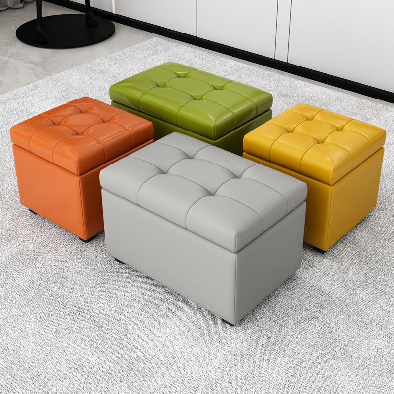 Contemporary Leather Storage Ottomans Square Storage Ottomans for Home