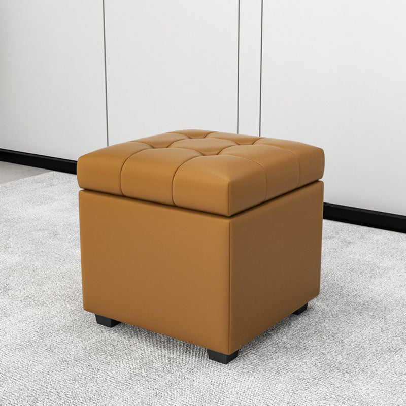 Contemporary Leather Storage Ottomans Square Storage Ottomans for Home