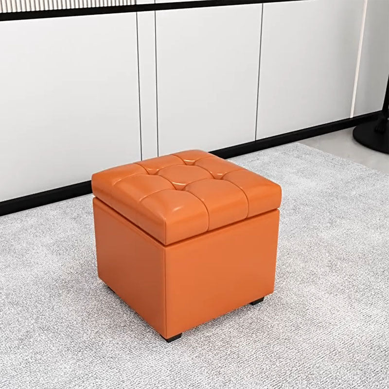 Contemporary Leather Storage Ottomans Square Storage Ottomans for Home