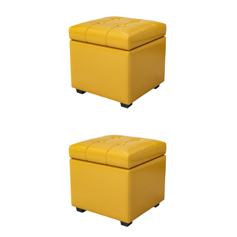 Contemporary Leather Storage Ottomans Square Storage Ottomans for Home