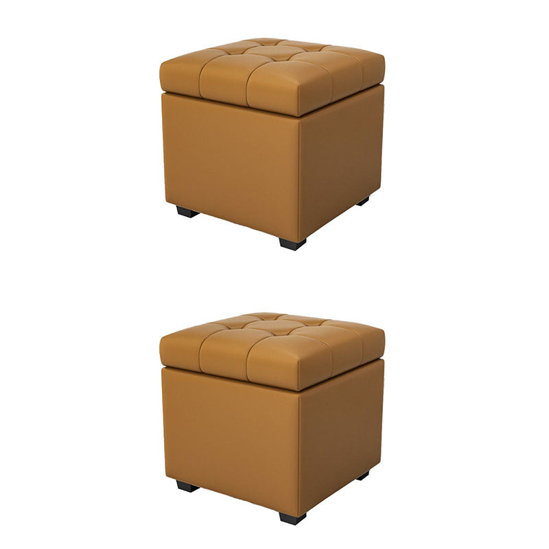 Contemporary Leather Storage Ottomans Square Storage Ottomans for Home