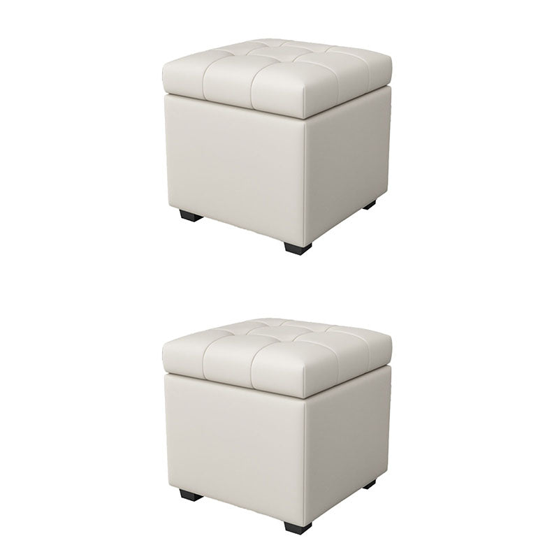 Contemporary Leather Storage Ottomans Square Storage Ottomans for Home