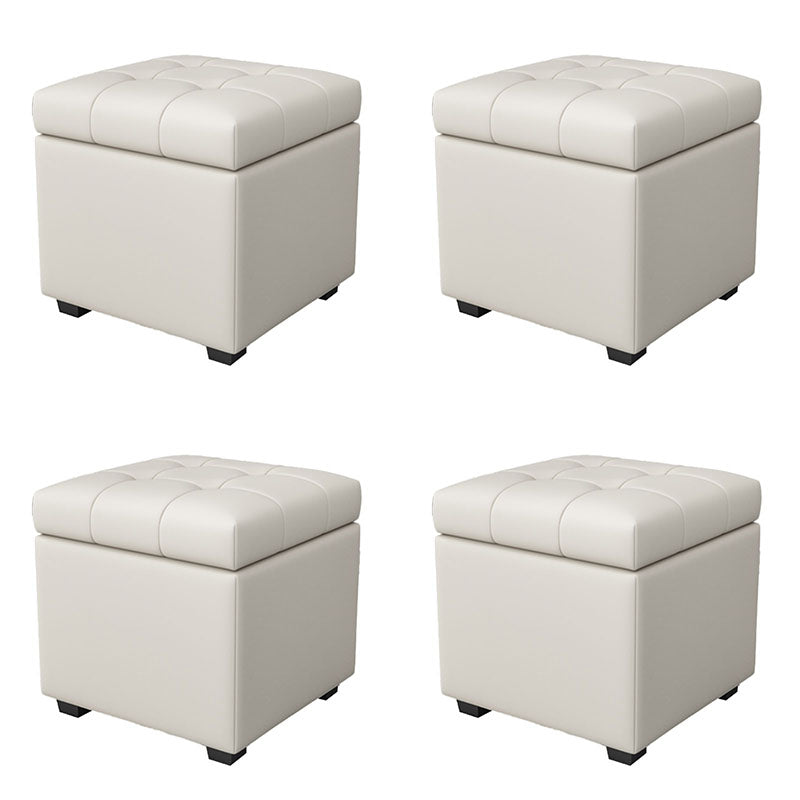 Contemporary Leather Storage Ottomans Square Storage Ottomans for Home