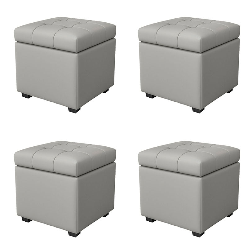 Contemporary Leather Storage Ottomans Square Storage Ottomans for Home