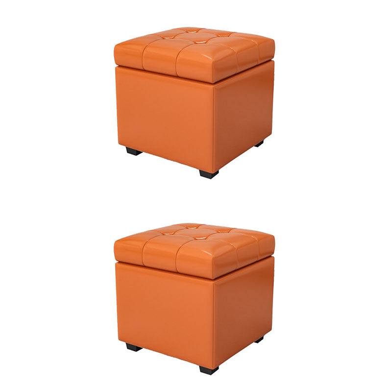 Contemporary Leather Storage Ottomans Square Storage Ottomans for Home