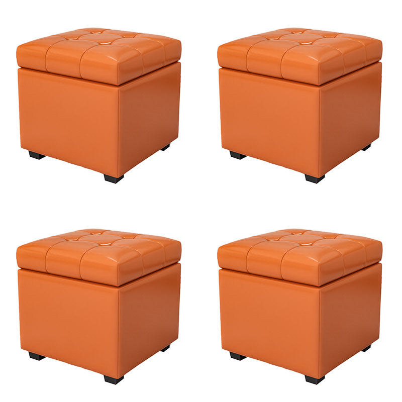 Contemporary Leather Storage Ottomans Square Storage Ottomans for Home