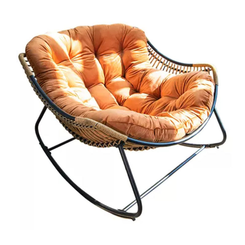 Contemporary Rocker Chair Upholstered Antique Finish Rocking Accent Chair