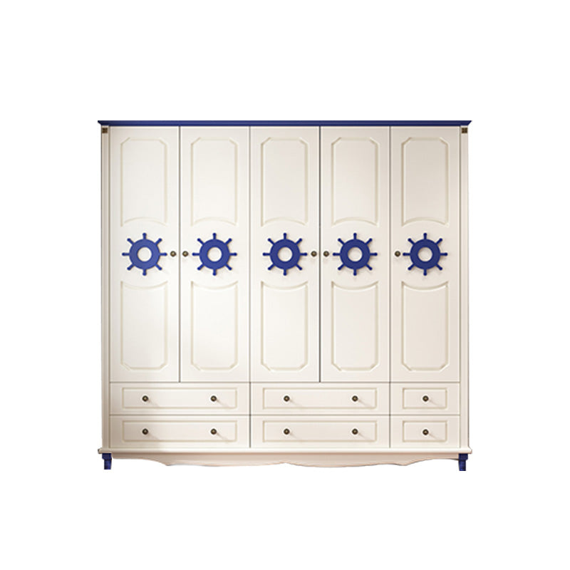Rectangular Wardrobe Cabinet Nautical Style Home Wooden Wardrobe Closet