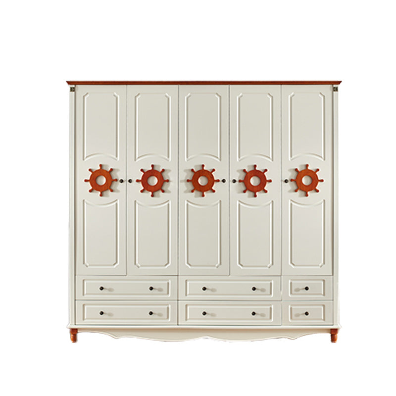 Rectangular Wardrobe Cabinet Nautical Style Home Wooden Wardrobe Closet