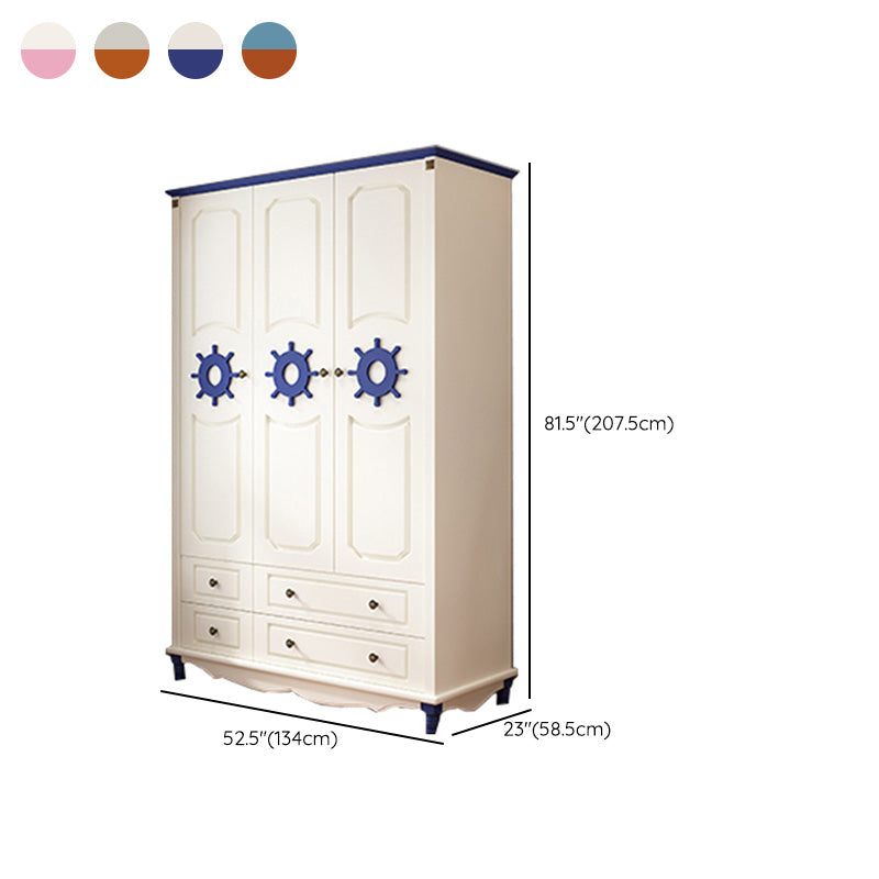 Rectangular Wardrobe Cabinet Nautical Style Home Wooden Wardrobe Closet