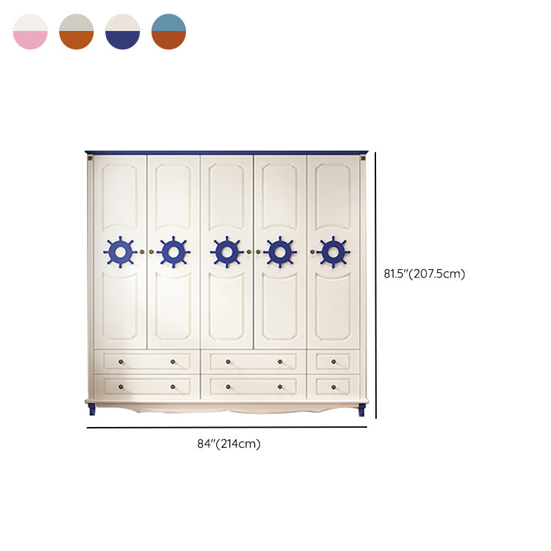 Rectangular Wardrobe Cabinet Nautical Style Home Wooden Wardrobe Closet