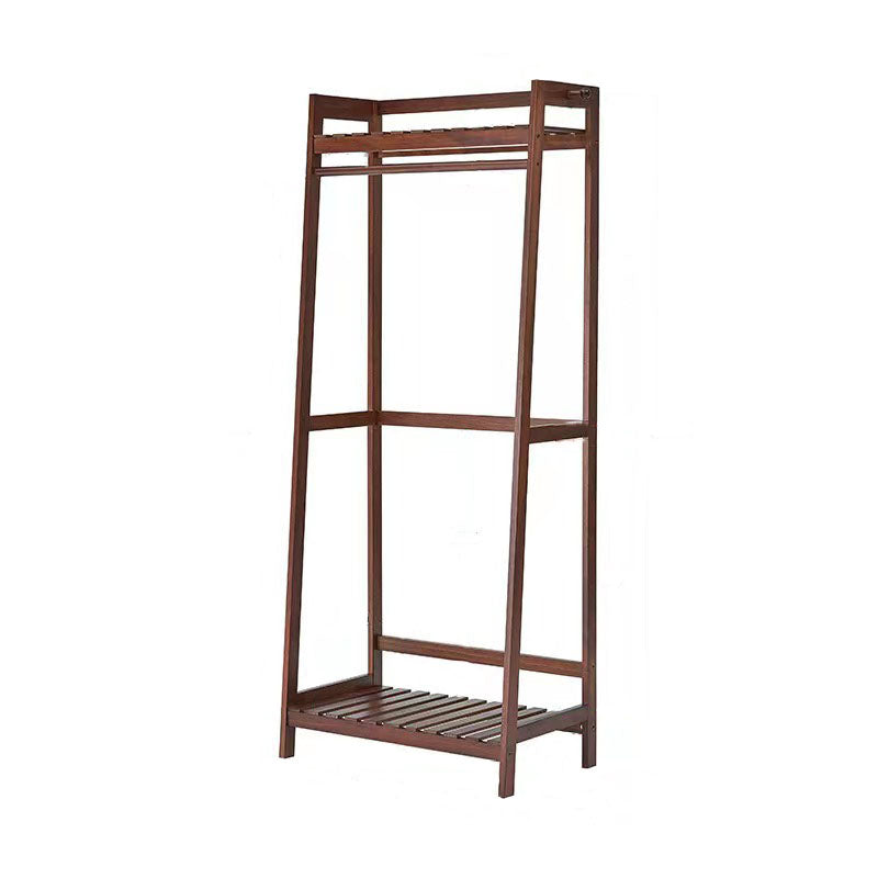 Contemporary Wardrobe Armoire Pine Wood Armoire with Garment Rod for Home