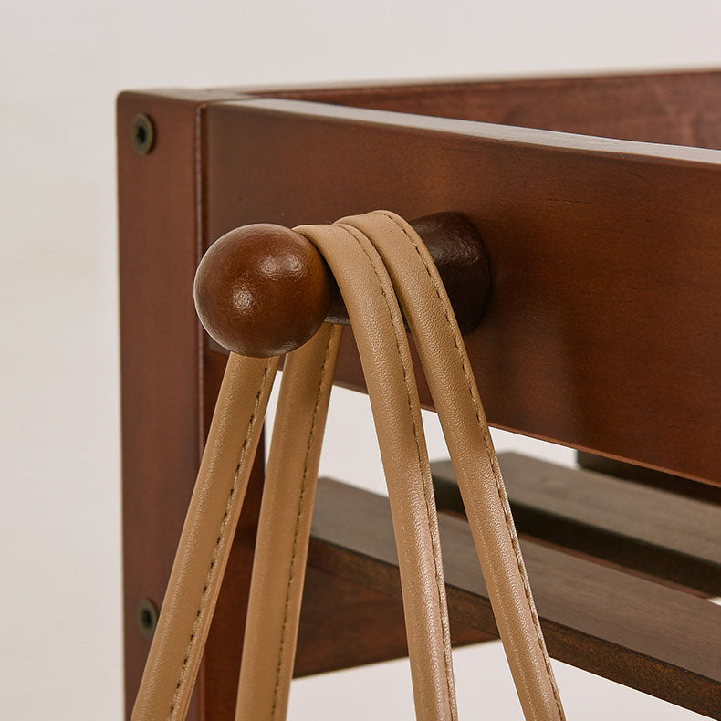 Contemporary Wardrobe Armoire Pine Wood Armoire with Garment Rod for Home