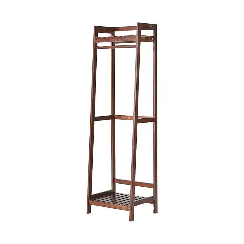 Contemporary Wardrobe Armoire Pine Wood Armoire with Garment Rod for Home