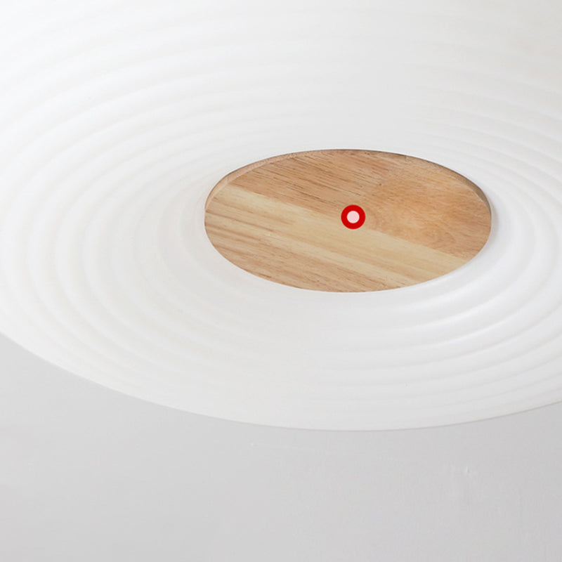 Modern LED Metal Flush Mount Geometric Shape Ceiling Light with Plastic Shade for Bedroom