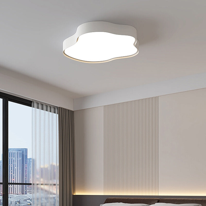 White Ceiling Light Fixture Nordic Metal LED Flush Mount for Bedroom