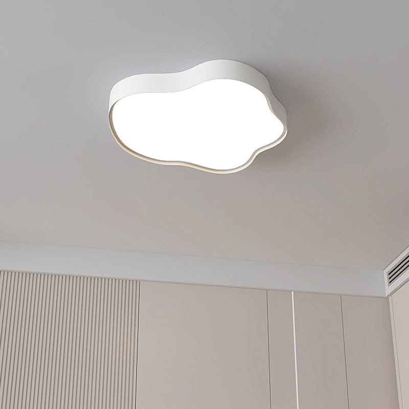White Ceiling Light Fixture Nordic Metal LED Flush Mount for Bedroom