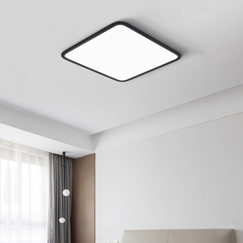 Slim Square Ceiling Light Fixture Simple Flush Mount for Bedroom