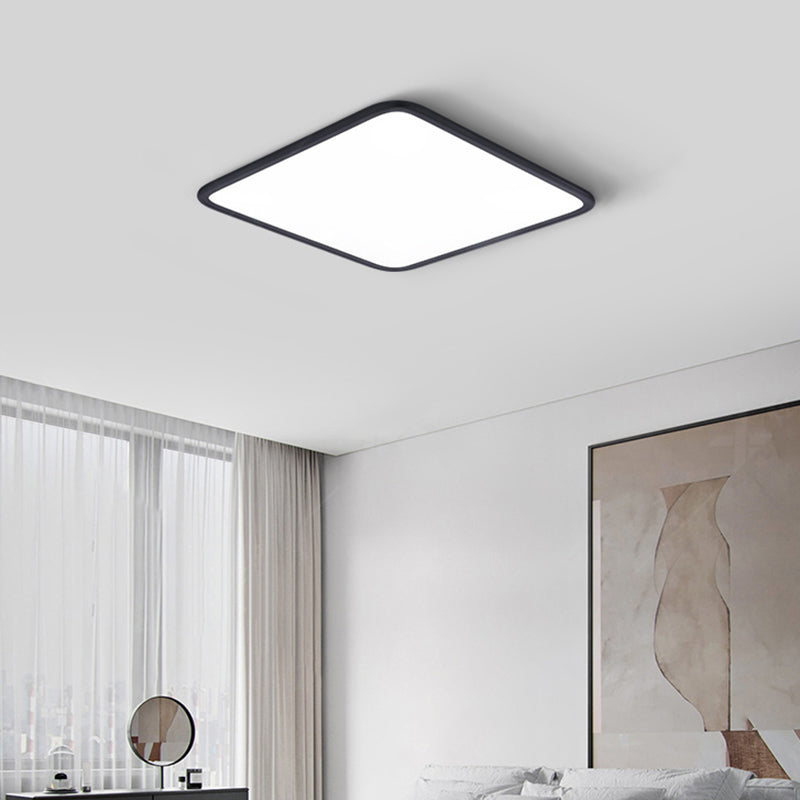 Slim Square Ceiling Light Fixture Simple Flush Mount for Bedroom