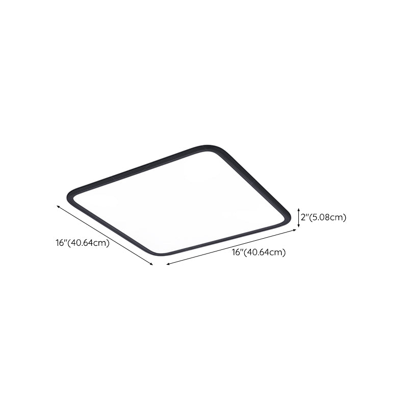 Slim Square Ceiling Light Fixture Simple Flush Mount for Bedroom