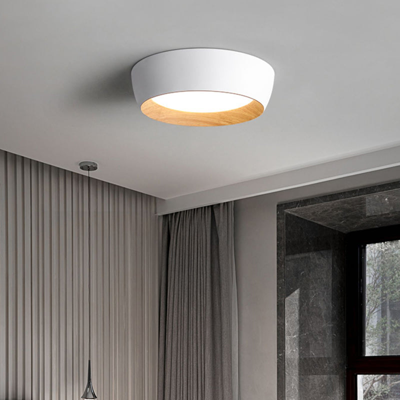 White Ceiling Light Fixture Nordic Round LED Flush Mount for Bedroom
