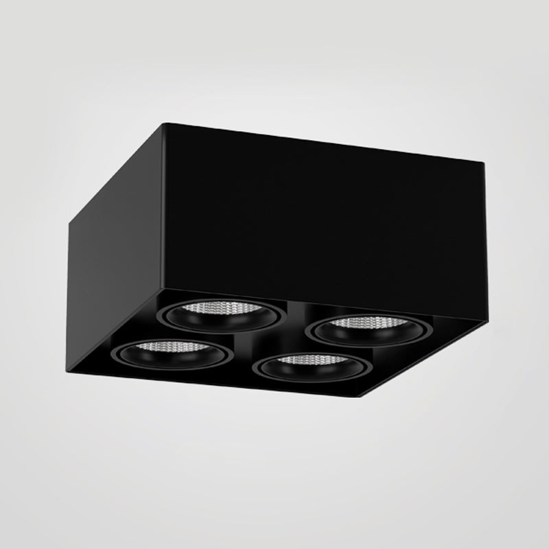 Black Square Ceiling Light Fixture Simple LED Flush Mount for Bedroom
