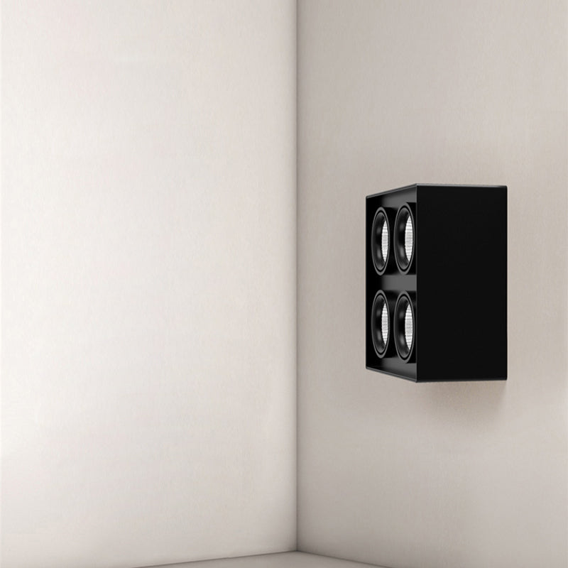 Black Square Ceiling Light Fixture Simple LED Flush Mount for Bedroom