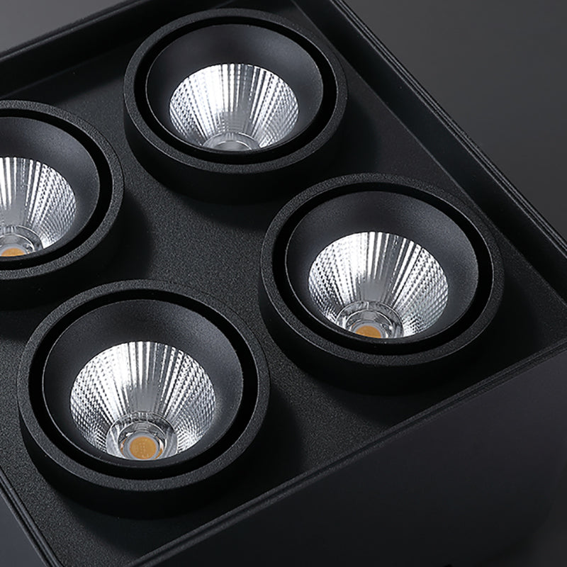 Black Square Ceiling Light Fixture Simple LED Flush Mount for Bedroom
