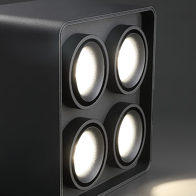 Black Square Ceiling Light Fixture Simple LED Flush Mount for Bedroom