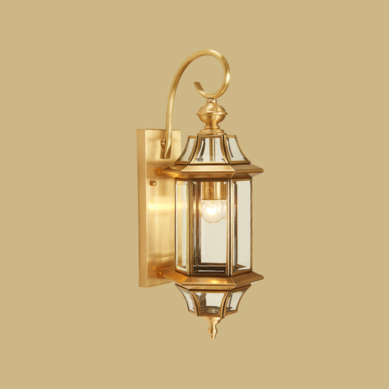 Contemporary Metal and Glass 1 Light Wall Lighting Fixtures in Gold