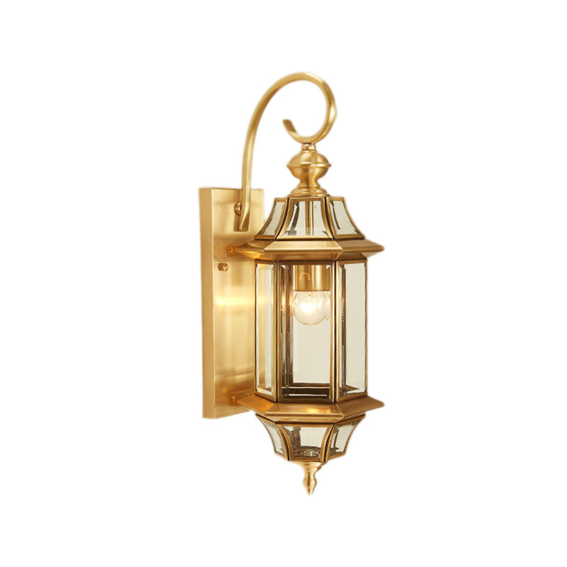 Contemporary Metal and Glass 1 Light Wall Lighting Fixtures in Gold
