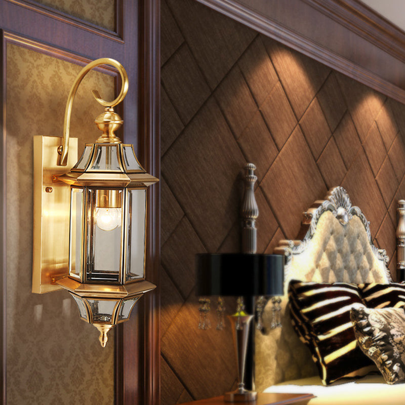 Contemporary Metal and Glass 1 Light Wall Lighting Fixtures in Gold