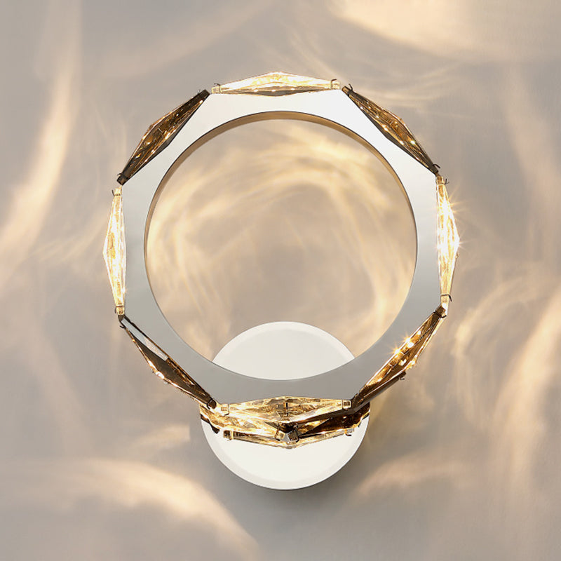 Modern Style Wall Mount Lamp LED with Crystal Shade for Bedroom