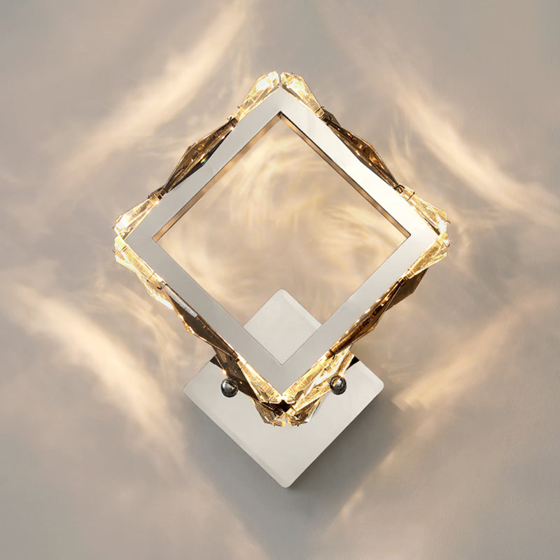 Modern Style Wall Mount Lamp LED with Crystal Shade for Bedroom