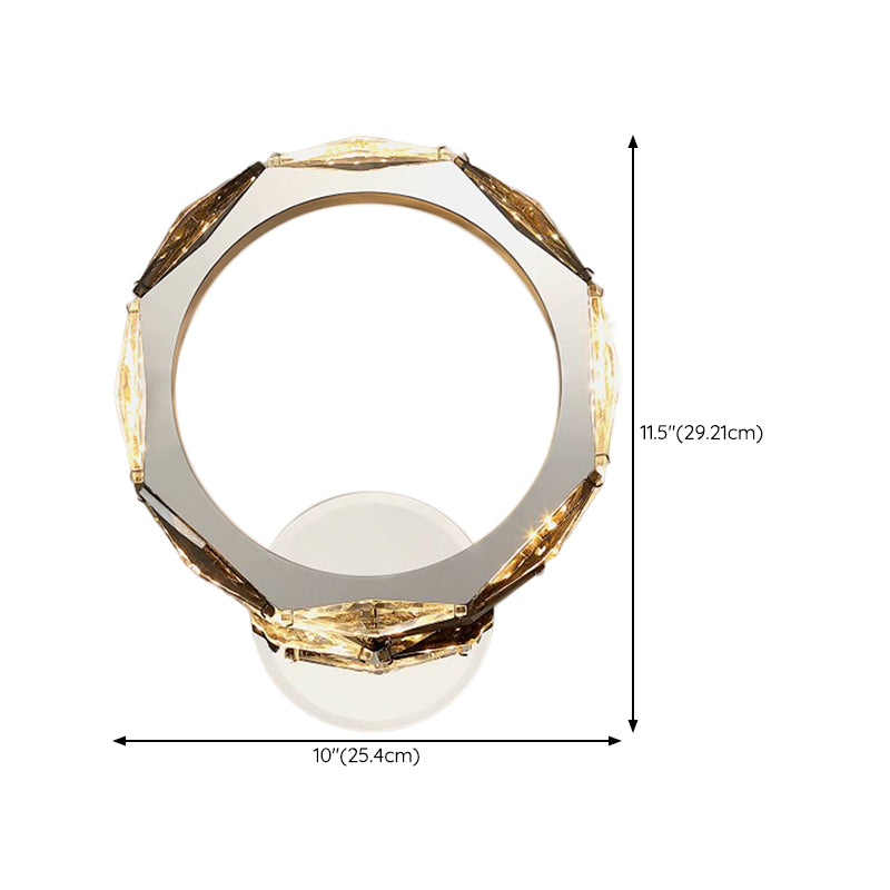 Modern Style Wall Mount Lamp LED with Crystal Shade for Bedroom