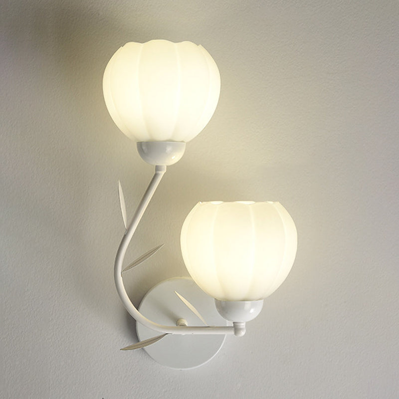 1/2-Light Modernism White Metallic Shaded LED Wall Mounted for Foyer