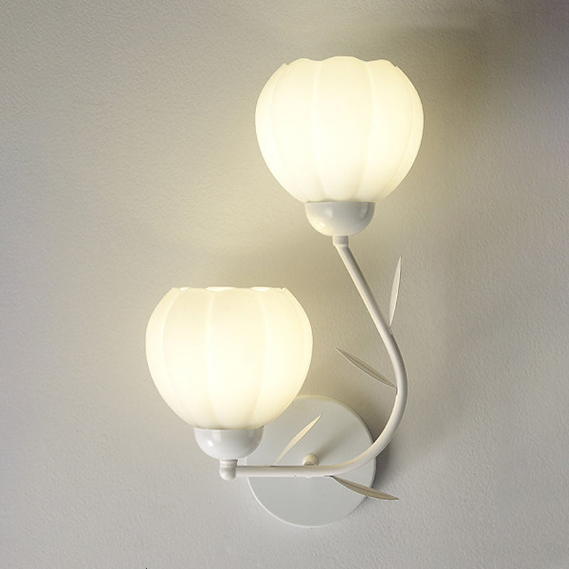 1/2-Light Modernism White Metallic Shaded LED Wall Mounted for Foyer