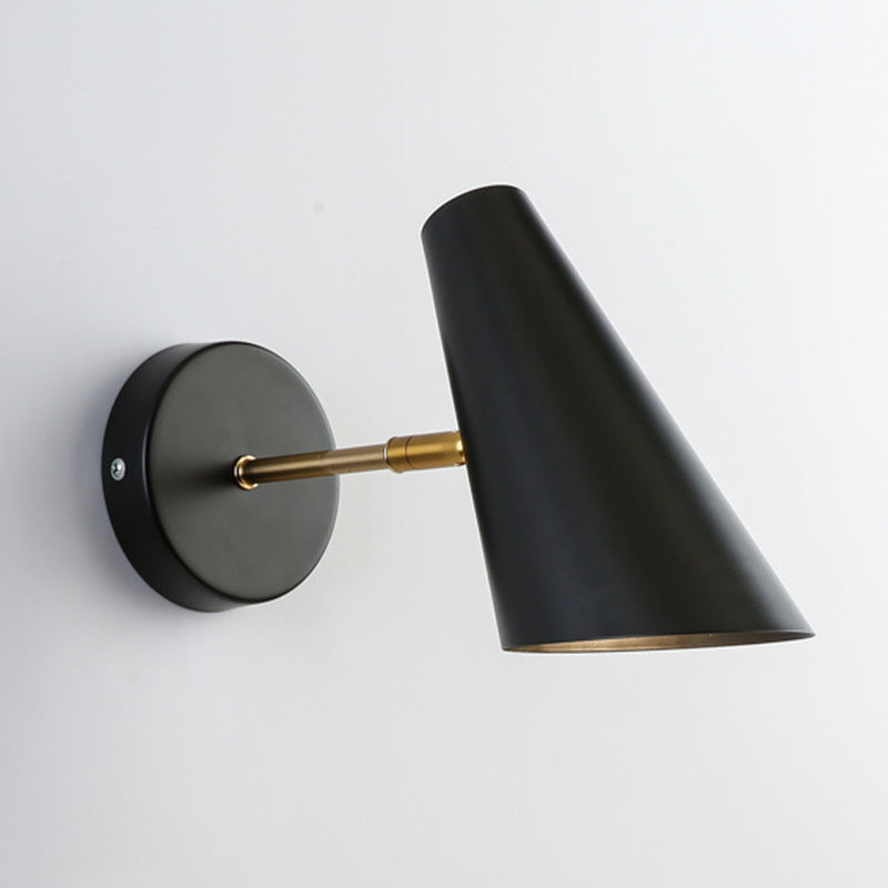 Cone Simplicity Metal 1 Light Wall Light Fixture in Black/White