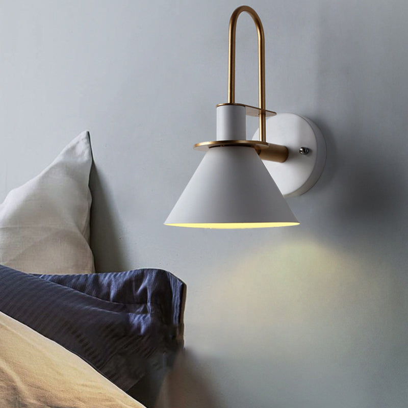 Single Modernism Polished Metallic Shaded Wall Mounted for Foyer