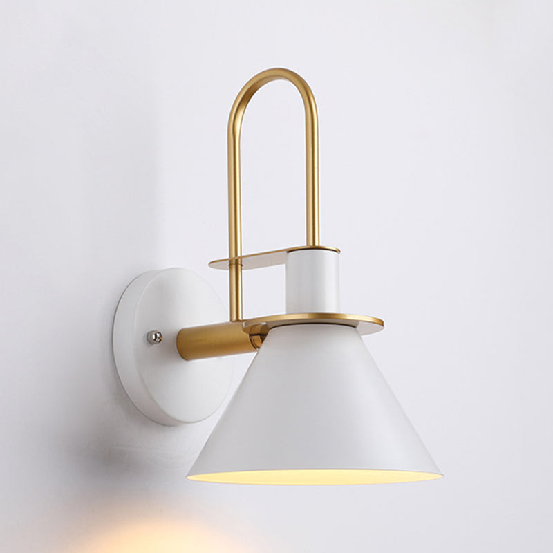 Single Modernism Polished Metallic Shaded Wall Mounted for Foyer