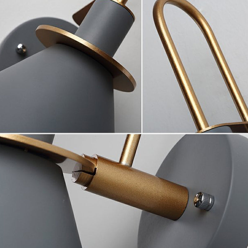 Single Modernism Polished Metallic Shaded Wall Mounted for Foyer