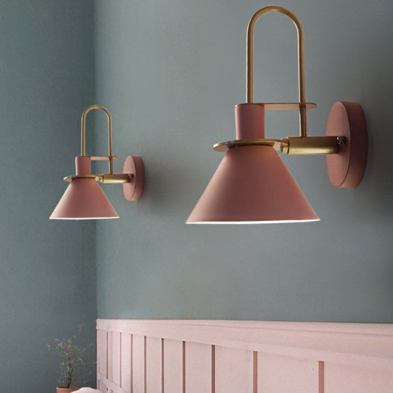 Single Modernism Polished Metallic Shaded Wall Mounted for Foyer