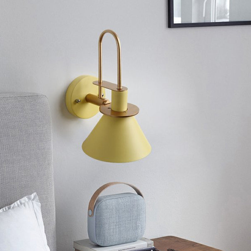 Single Modernism Polished Metallic Shaded Wall Mounted for Foyer