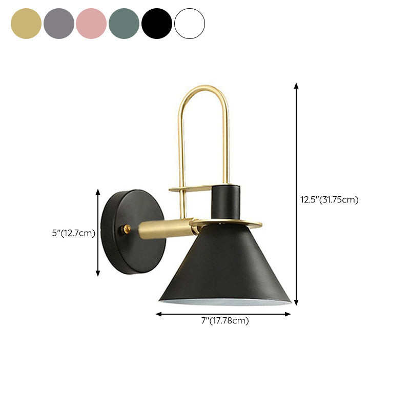 Single Modernism Polished Metallic Shaded Wall Mounted for Foyer